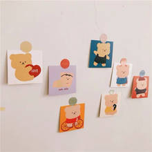 Desenhos animados urso bonito mini cartões de dupla face decorativo cartão diy fundo adesivo de parede kawaii bookmarks decoração do quarto 8 folhas 2024 - compre barato