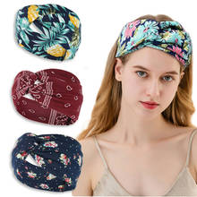 New Wide-edged Hair Band Women Headband Printed Knitted Sweat-absorbing Headscarf Sports Yoga Sweatband Hair Accessories 2024 - buy cheap