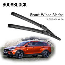 BOOMBLOCK-escobillas de goma para parabrisas de coche, Kit de brazo para Lada Vesta 2018 2017 2016 2015, 2 uds. 2024 - compra barato