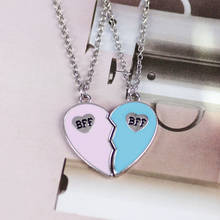 Новый 2021 комплект из 2 частей BFF дамы, стильный элегантный кулон "Сердечко" Письмо лучшего друга ожерелье Мода Пара дружбы, ювелирное изделие, подарок 2024 - купить недорого