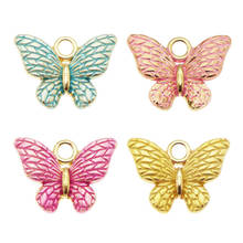 4pcs  mix Enamel Cute Butterfly Charms Collar Pendants DIY Necklace Earrings Jewelry Marking Jewelry Accessories Hair crafts 2024 - buy cheap