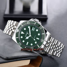 New Parnis 40mm Green Dial Mens Automatic Mechanical Watch Ceramic Bezel Steel Miyota 8215 Movement Men's Watches 2024 - buy cheap