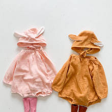 0-3Yrs Spring Newborn Infant Cute Baby Boys Girls Pure Color Rompers + Hat Clothing Kids Boy Girl Long Sleeve Rompers Clothes 2024 - buy cheap