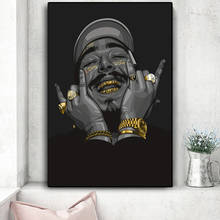 Music Singer Star Portrait Hip Hop Rapper Malone Art Canvas Painting Poster and Prints Wall Art Pictures for Living Room Decor 2024 - buy cheap
