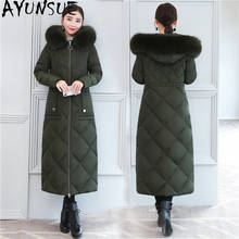 AYUNSUE Winter Duck Down Jacket Women Real Fox Fur Collar Long Woman Coat Thick Parkas Women's Clothing Warm Mujer Chaqueta 2022 2024 - buy cheap