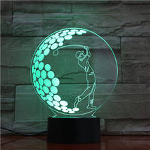 Lámpara Led de escritorio de ilusión 3D para niños, luz nocturna que cambia de Color, con Sensor táctil para jugar al Golf, decoración para habitación de estudio, 1700 2024 - compra barato