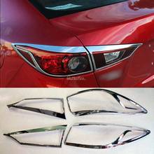 Задняя крышка автомобиля, Задняя отделка светильник световая рамка лампы, каркас, хромированная крышка из АБС-пластика, 2 шт. для Mazda 3 Axela M3 2014 2015 2016 2017 2024 - купить недорого