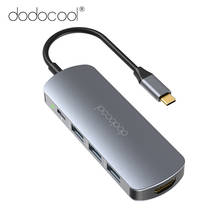 Dodocool 7 в 1 USB C HUB 4K HDMI-совместимый адаптер USB C к USB 3,0 док-станции для MacBook Pro USB-C Type C 3,1 разветвитель 2024 - купить недорого