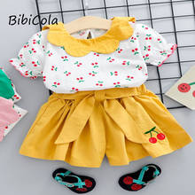 BibiCola New 2020 Baby Girls clothing sets lovely Baby girls clothes set 2pcs tops and white shorts for girls summer clothes 2024 - buy cheap