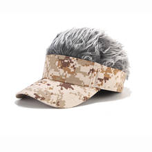 Gorro camuflado para homens e mulheres, novidade, gorro hip hop, com pelos falsos, engraçado, retrô, peruca curta de melão, crânio, adereços de chapéu 2024 - compre barato