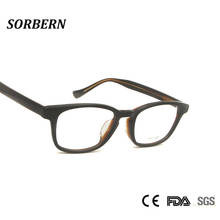 SORBERN Acetate Myopia Eyeglasses Prescription Eyewear Men Square Nerd Glasses  Classic Designer High Quality Optical Frames 2024 - buy cheap