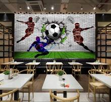 Custom wallpaper  Football Themed Bar restaurant wallpaper background wall living room bedroom decor 3d wallpaper mural 2024 - buy cheap