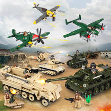 Brinquedo educacional para crianças, tanque militar, segunda guerra mundial, soldados do exército, helicóptero, bloco de construção das armas 2024 - compre barato