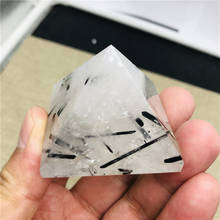 Rare Natural " Black Tourmaline Hair " quartz crystal Pyramid healing 2024 - buy cheap