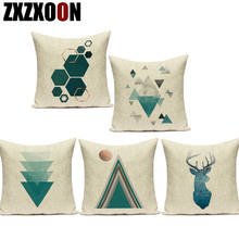 Nordic Style Green Geometric Arrow Love Shape Pattern Polyester Cushion Cover for Sofa Car Home Capa Almofadas Pillow Cover 2024 - buy cheap