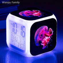 Reloj despertador Digital de Medusa de colores, despertador LED brillante con cambio de Color, pantalla grande, multifunción, sensor táctil 2024 - compra barato