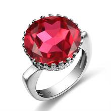 Szjinao Sterling Silver Ruby Rings Big Gemstone Rings For Women Round Shape Classic Engrave Handmade Female Jewelry Wedding Gift 2024 - buy cheap