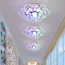 Современный светодиодный потолочный светильник из хрустального стекла, цветной потолочный светильник в форме цветка, люминесцентный светильник для горячей гостиной, коридора 2024 - купить недорого