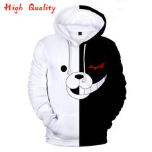 Danganronpa hoody  Long Sleeve 3d Printed Game Clothes Black White Bear Monokuma Oversized Moletom Anime Hoodies Full 2024 - buy cheap