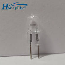 HoneyFly-lámpara halógena GY6.35, 12V, 20W, 35W, 50W, bombilla halógena blanca cálida, G6.35 Microscopio de luz de cristal, 10 Uds. 2024 - compra barato
