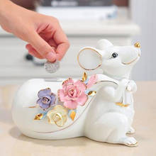 2021 European modern ceramic cow and rat crafts, home office desktop decorations, birthday gifts 2024 - buy cheap