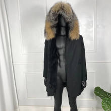 Jacket Men Parka Coat Winter Natural Rabbit Fur Lined Parkas Fashion Hooded Warm Outwear 2020 New Fur Parkas 2024 - buy cheap