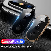 Lamorniea película protetora de câmera de metal, luxuosa, de liga de zinco, para iphone x xr xs max, anel de proteção de lente 2024 - compre barato