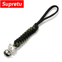 Supretu Punk Mens Navy Lanyard Keychain Skull Sunglasses Braided Survival Rope Car Keyring Knife Pendant Women Vintage Jewelery 2024 - buy cheap