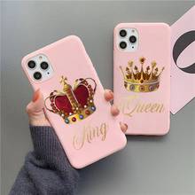 Crown Letter King Queen-funda de lujo para teléfono, Color caramelo, para iPhone 11, 12 mini pro, XS MAX, 8, 7, 6, 6S Plus, X, 5S, SE, 2020, XR 2024 - compra barato