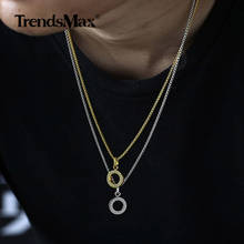 Trendsmax Pendant Necklace for Mens Boys Gold Silver Color Round Box Stainless Steel Chain Necklace Original Jewelry TNS001 2024 - buy cheap