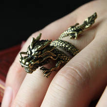 Gothic Punk Ring Men Retro Dragon Rings Gold Color Charm Rings Hip Hop Male Female Jewelry Gift Animal Ring Fashion Lucky Big 2024 - купить недорого