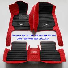 All Weather 3D Car Floor Mats for Peugeot 407 3008 RCZ 307 Sw 607 308 206 508 4008 5008 2008 301 408 2008 Leather Automotive Pad 2024 - buy cheap