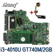 For Asus X750JN X750JB X750J A750J K750J laptop Motherboard Mainboard i3-4010U CPU GT740M/2GB free Heatsink 2024 - buy cheap