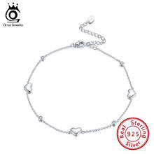 ORSA JEWELS-tobilleras de plata 925 auténtica para mujer y niña, de amor romántico tobillera ajustable con forma de corazón, joyería para pies de playa de verano, OSA01 2024 - compra barato