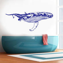 Whale Humpback Wall Decals Vinyl Home Decor Living Room Bathroom Animal Wall Sticker Removable Waterproof Murals Houseware 3885 2024 - buy cheap