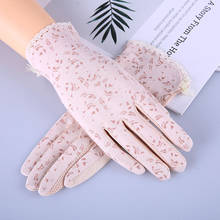 Summer Women Cotton Breathable Mesh Sunscreen Touch Screen Gloves Short Lace Print Outdoor Driving Skid Anti-UV Female Gloves 2024 - buy cheap