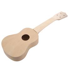 Ukulele de madeira branca de 21 polegadas, kit havaiano soprano de violão uke, instrumento musical diy 2024 - compre barato