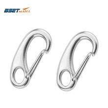 2PCS Boat Marine Stainless Steel Egg Shape Spring Snap Hook clips Quick Link Carabiner Buckle eye shackle Lobster Claw outdoor 2024 - buy cheap