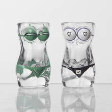 Vaso de cristal con forma de bala para regalo de San Valentín, vaso pequeño de vidrio con 8 estilos de arte corporal, pintura creativa, Vodka, vino fuerte 2024 - compra barato