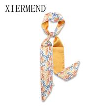 2021 new National style flowers long small scarf scarves women spring summer multifunctional hair band womwn skinny scarf 2024 - buy cheap