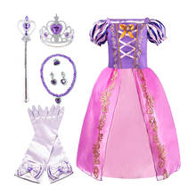 Vestido de Rapunzel para niñas, disfraz de princesa para Cumpleaños, Halloween, fiesta, ropa enredada, 3-8T 2024 - compra barato