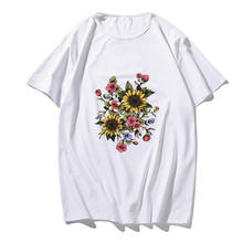 Summer Man Women Short-sleeve Tshirt Korean Clothes Casual T-Shirt Sunflower Print Shirt Women's Tops Harajuku Streetwear Tee 2024 - buy cheap