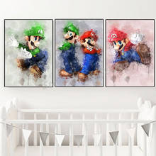 Mario Bros Video Game Poster Canvas Prints Modular Cartoon Picture Paintings For Living Room On The Wall Home Decor 2024 - buy cheap