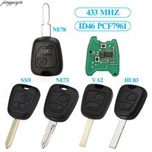 Автомобильный ключ с дистанционным управлением Jingyuqin 433 МГц PCF7961 ID46 для Peugeot 106 206 306 207 307 407 Partner Citroen C2 C3 C4 C6 Saxo Picasso 2BTN 2024 - купить недорого
