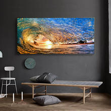 Paisagem pintura a óleo cor surf arte poster presente pintura da lona sala de estar corredor decoração casa mural 2024 - compre barato