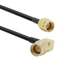 Sma cabo de extensão macho, conector sma macho para sma macho, ângulo reto, baixa perda, 0-6ghz, coaxial rf lmr200, cabo de extensão rabo de porco duplo 2024 - compre barato