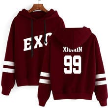 Kpop EXO Hoodies Women Harajuku Casual Tracksuit Loose Hoodie Sweatshirt Number Printed Korean Loose Sweatshirts Soft Simple 2024 - buy cheap