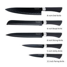 Sunnecko Kitchen Knife Set 5PCS Non-stick Blade Chef's Knives Stainless Steel Sets Utility Bread Slicing Paring Cooking Tools 2024 - купить недорого