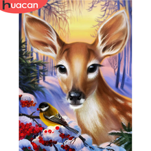 HUACAN Full Diamond Painting Cross Stitch Deer Kits Art 5d Diy Diamond Mosiac Animal Home Decor Needlework 2024 - buy cheap