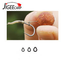 JIGEECARP 30pcs Flat Carp Fishing Tear Drop Rig Ring S M L Pearl Shape Rings Matt Black Carping Accessories Tackle Pesca 2024 - buy cheap